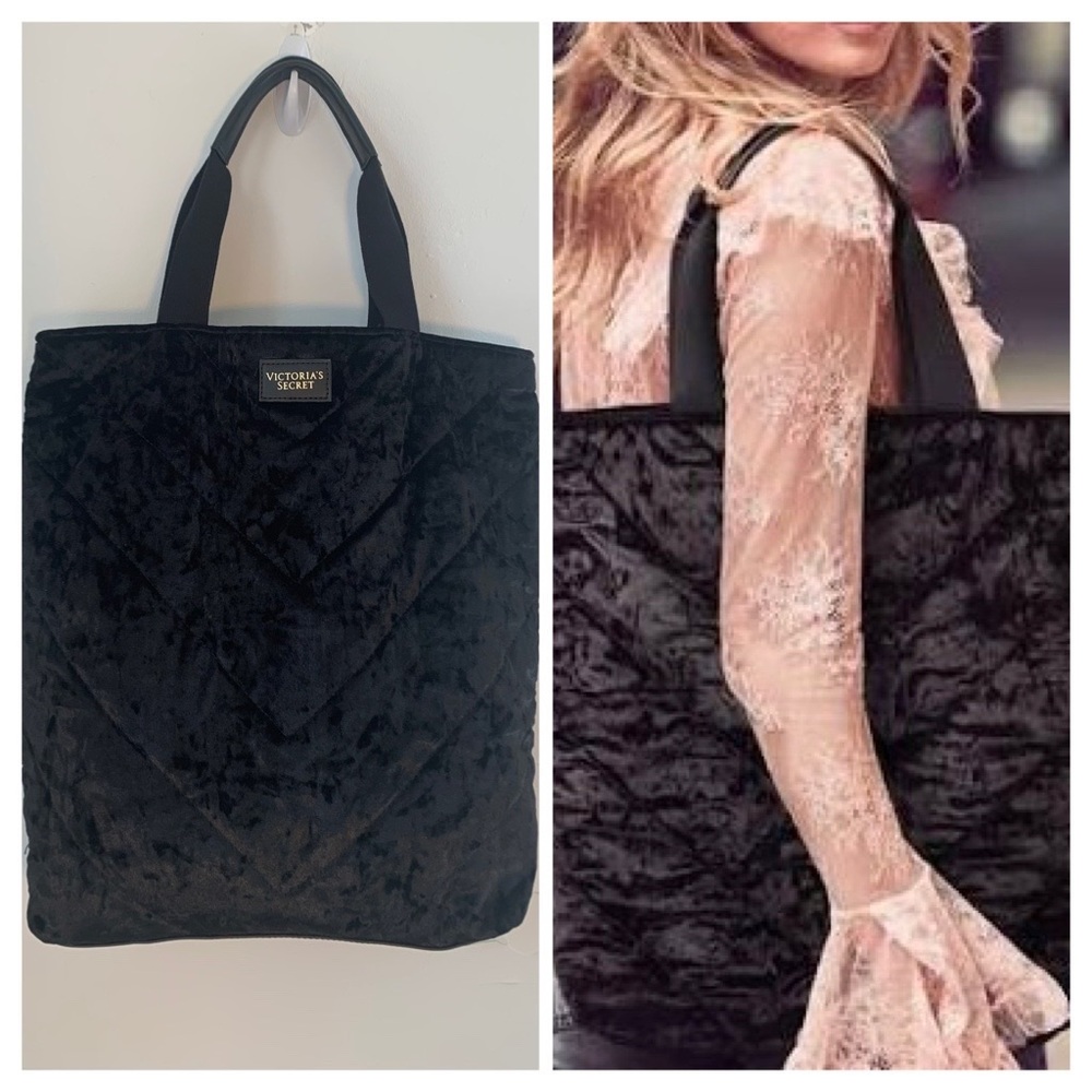 Victoria’s Secret Lush Black Velvet Tote